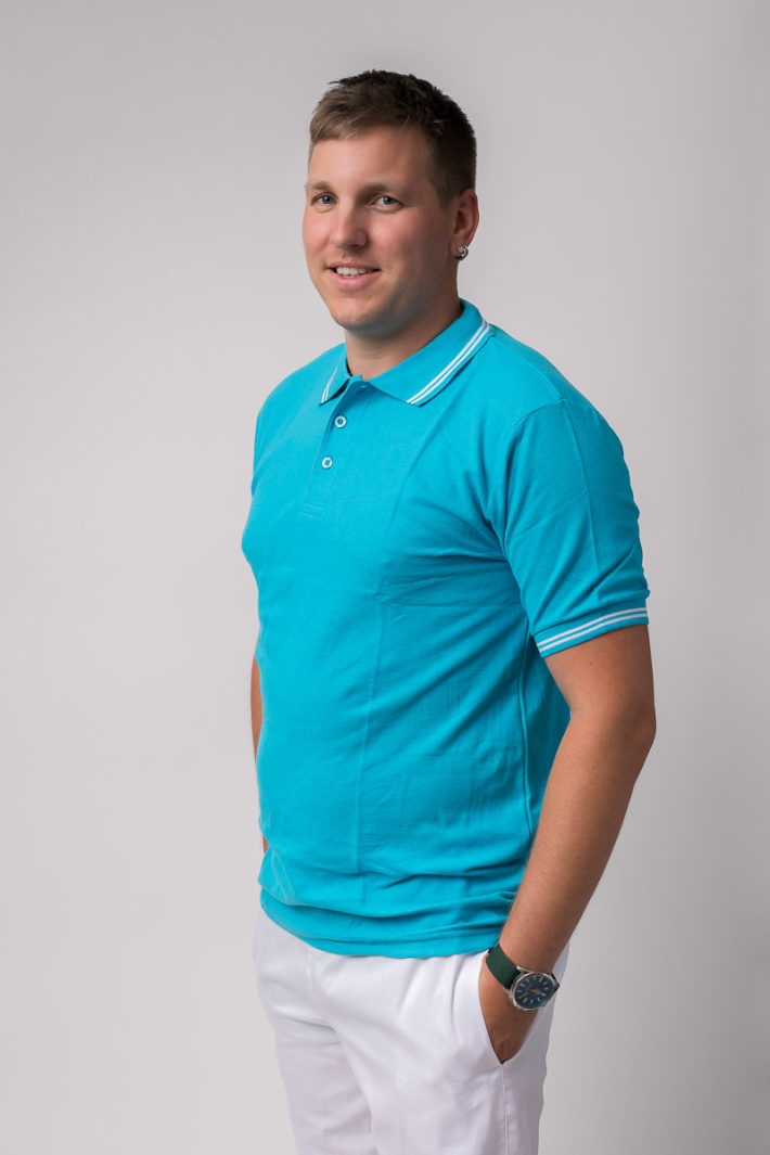Damon pánska polokošela - tyrkysová