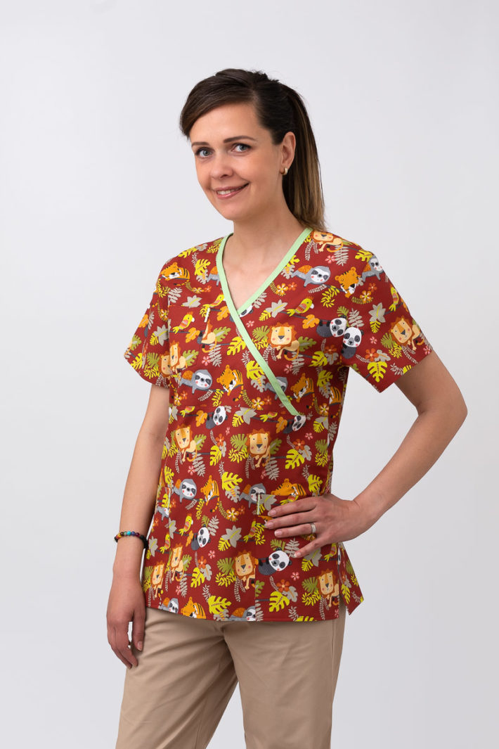 BRIA dámsky top - prales terracotta/limetková