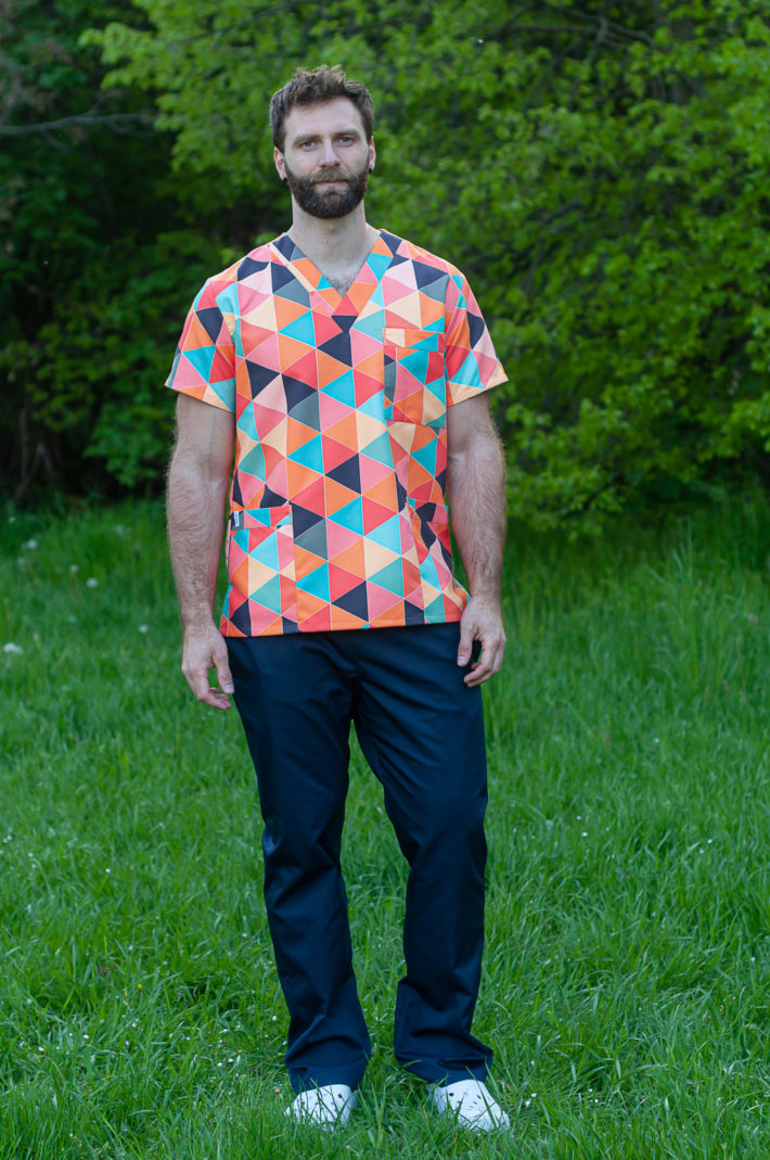 Pánsky top - " Geometric / oranžová "